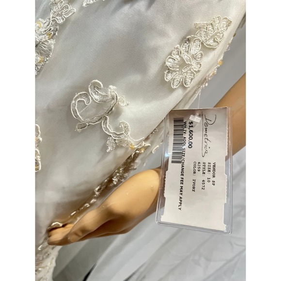 Demetrios Lace Ivory Strapless Wedding Dress - Picture 3 of 5